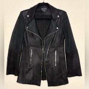 Cartise Black Faux Zip Cardigan Jacket Designed In Canada 🍁 Hook & Eye Closure.